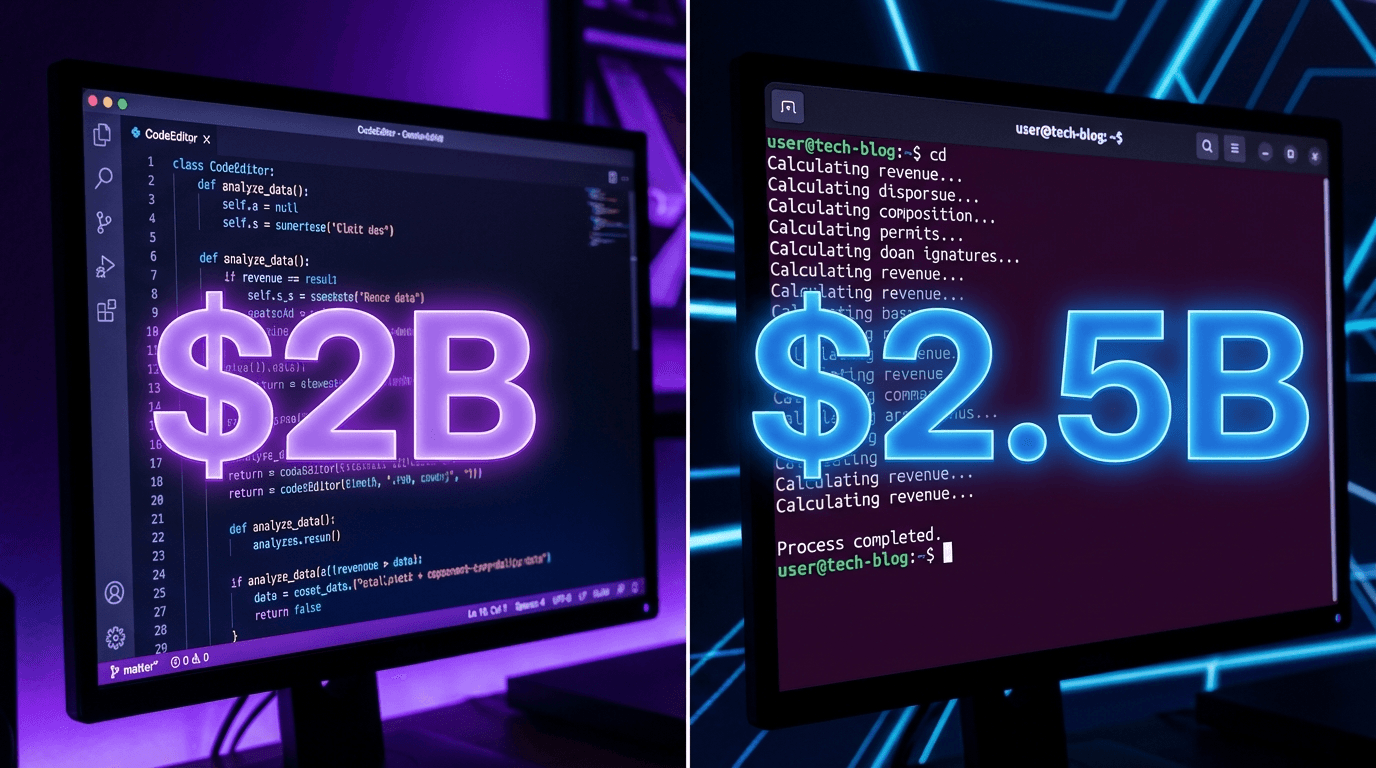 Revenue growth comparison between Cursor and Claude Code showing the dramatic difference in time-to-scale