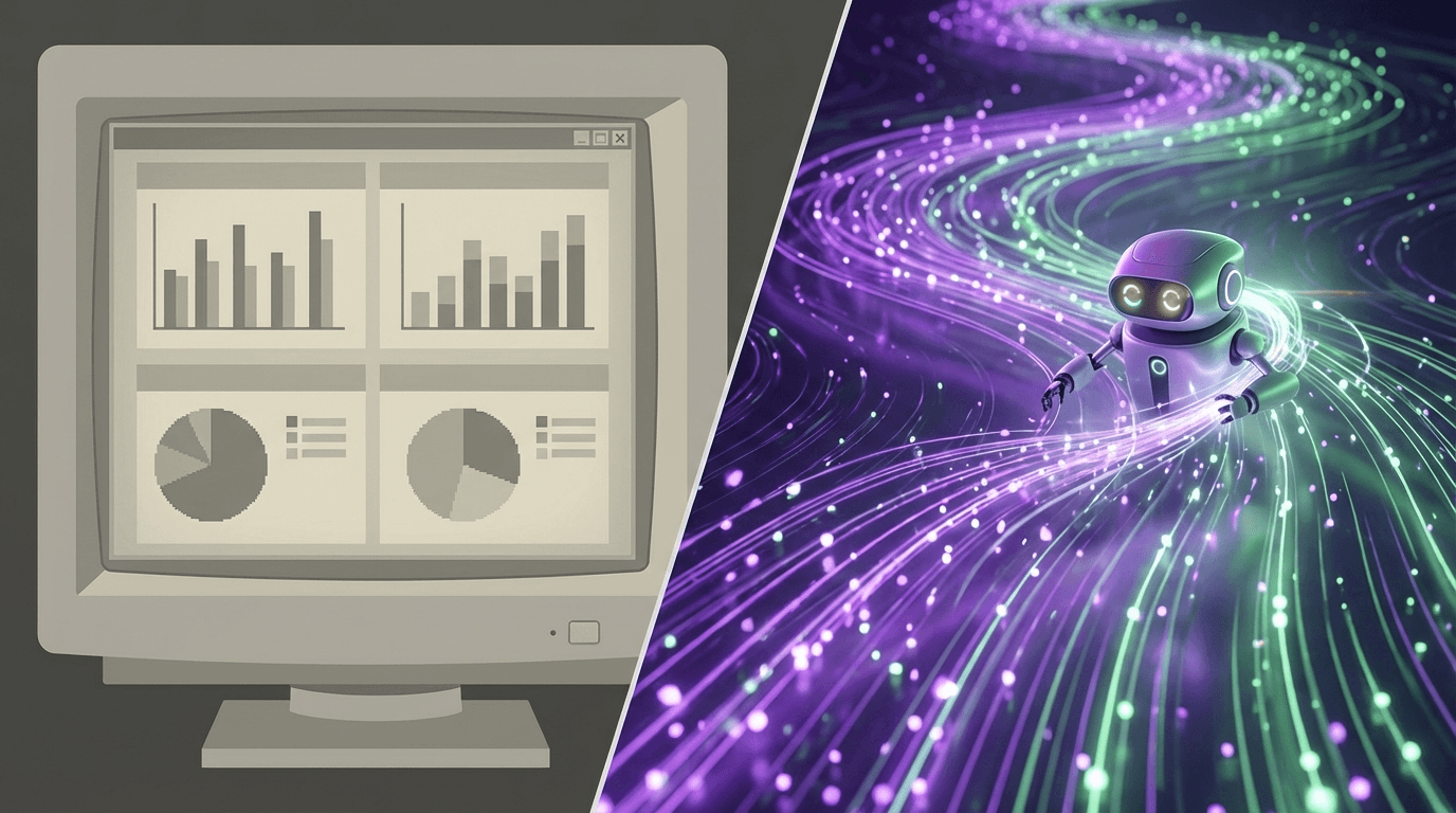 The shift from static dashboards to autonomous agent execution