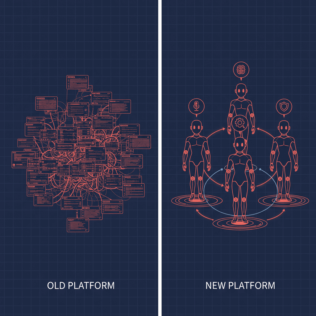 Comparison of Adobe Sensei feature-level AI vs CX Enterprise persistent agent architecture